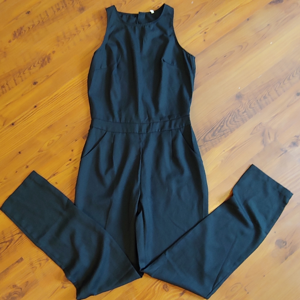 Black Romper Pants Suite